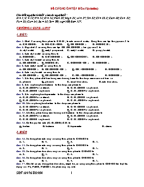 Đề cương ôn tập Hóa học 12 (Cả năm)